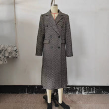 Load image into Gallery viewer, Womens British-style Commuter Herringbone Loose Wool Coat