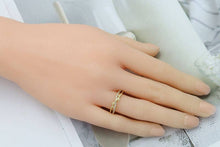 Load image into Gallery viewer, CZ Pave Gold Criss Cross Adjustable Ring, Sku#LD338