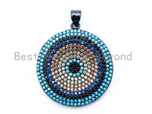 Load image into Gallery viewer, CZ Micro Pave Evil Eye Round Pendant, sku#L90