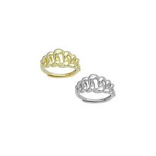 Load image into Gallery viewer, Gold Silver Oval Link Adjustable Ring, Sku#A223