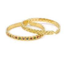 Load image into Gallery viewer, Thin Band Rainbow Clear CZ Pave Bracelet, Sku#LD373