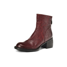 Load image into Gallery viewer, Women's Retro Pointed-Toe Ankle Boots | Chunky Heel Back Zipper Sheepskin