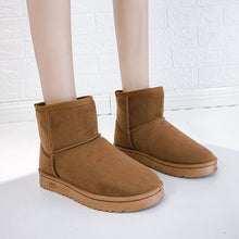 Load image into Gallery viewer, Women's Faux Fur Snow Boots | Suede Flat Heel Winter Ankle Boots