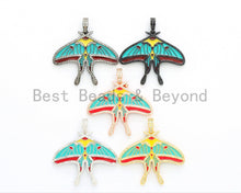 Load image into Gallery viewer, NEW Enamel Colorful Kite Shape Pendant,CZ Micro Pave Oil Drop Kite pendant,Enamel pendant,Enamel Jewelry,35x41mm,sku#F588