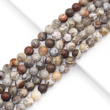 Load image into Gallery viewer, Genuine Mexican Red Brown Gray Agate, 6mm/8mm/10mm/12mm Round Smooth Beads, Sku#U1610