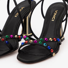 Load image into Gallery viewer, The Aurora Black Leather Strappy Women Sandal
