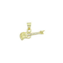 Load image into Gallery viewer, CZ Gold Guitar Charm Pendant, Sku#LK1199