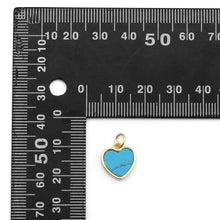 Load image into Gallery viewer, White mother of pearl Red black turquoise green Heart Charm, Sku#LX221