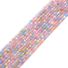 Load image into Gallery viewer, Genuine Morganite Rondelle Faceted Beads, 4x6mm, Sku#U1511