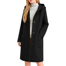 Load image into Gallery viewer, Womens Double-Faced Wool Coat With Hood