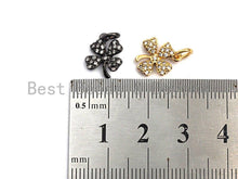 Load image into Gallery viewer, CZ Micro Pave Four Leaf Clover Shaped Pendant/Charm, Cubic Zirconia Pendant Charm,10x12mm,sku#F918