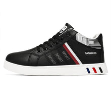 Load image into Gallery viewer, Men's Mid-Top Casual Athletic Sneakers - Synthetic PU Leather Lace-Up Shoes