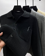 Load image into Gallery viewer, Casual Solid-Color Pocket Lapel Knit Sweater Coat