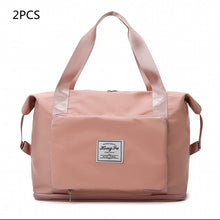 Load image into Gallery viewer, Foldable Travel Gym Bag for Women – Large Capacity Waterproof Duffel Bag with Wet Pocket &amp; Luggage Strap