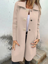 Load image into Gallery viewer, Women's Solid-color Mid-length Wool Coat With A Single-breasted Design