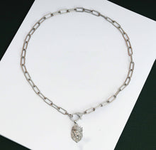 Load image into Gallery viewer, Paperclip Chain Lion Necklace, sku#CL22