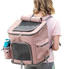 Load image into Gallery viewer, Transparent Cat Backpack Carrier for Cats &amp; Small Dogs – Ventilated, Padded Pet Travel Backpack