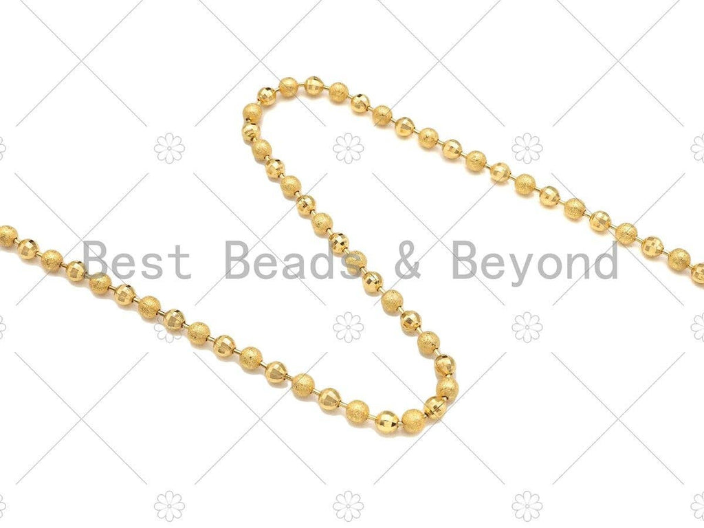 Matte Shiny Mixed 18K Gold 4mm Ball Chain by yard