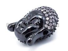 Load image into Gallery viewer, CZ Micro Pave Buddha Head Beads, Cubic Zirconia Pave Charm, Buddha Head Space Beads, 18x14mm, sku#C49