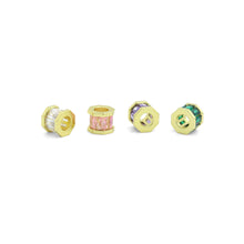 Load image into Gallery viewer, Baguette Colorful CZ Big hole Tube Spacer Beads,Sku#LD745