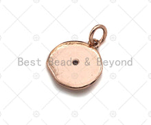 Load image into Gallery viewer, Clear CZ Micro Pave North Star Coin Pendant/Charm,Star Cubic Zirconia Pendant, Silver/Gold /Rose Gold/Black Tone, 13x14mm,Sku#F1169