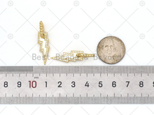 Load image into Gallery viewer, CZ Dangle Lightning Higgie Earrings, Sku#J326
