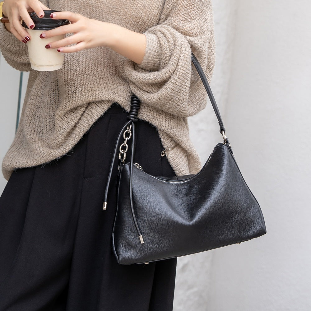 Women's Genuine Leather Crossbody Bag – Natural Cowhide Shoulder Bag