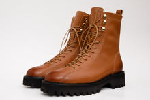 Load image into Gallery viewer, The Moreno Tan Leather Lace-Up Mid Calf Women Boot Final Sale!