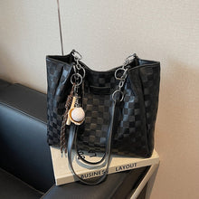 Load image into Gallery viewer, High Capacity Commuter Tote Bag – PU Leather Women's Shoulder Bag with Chain Strap