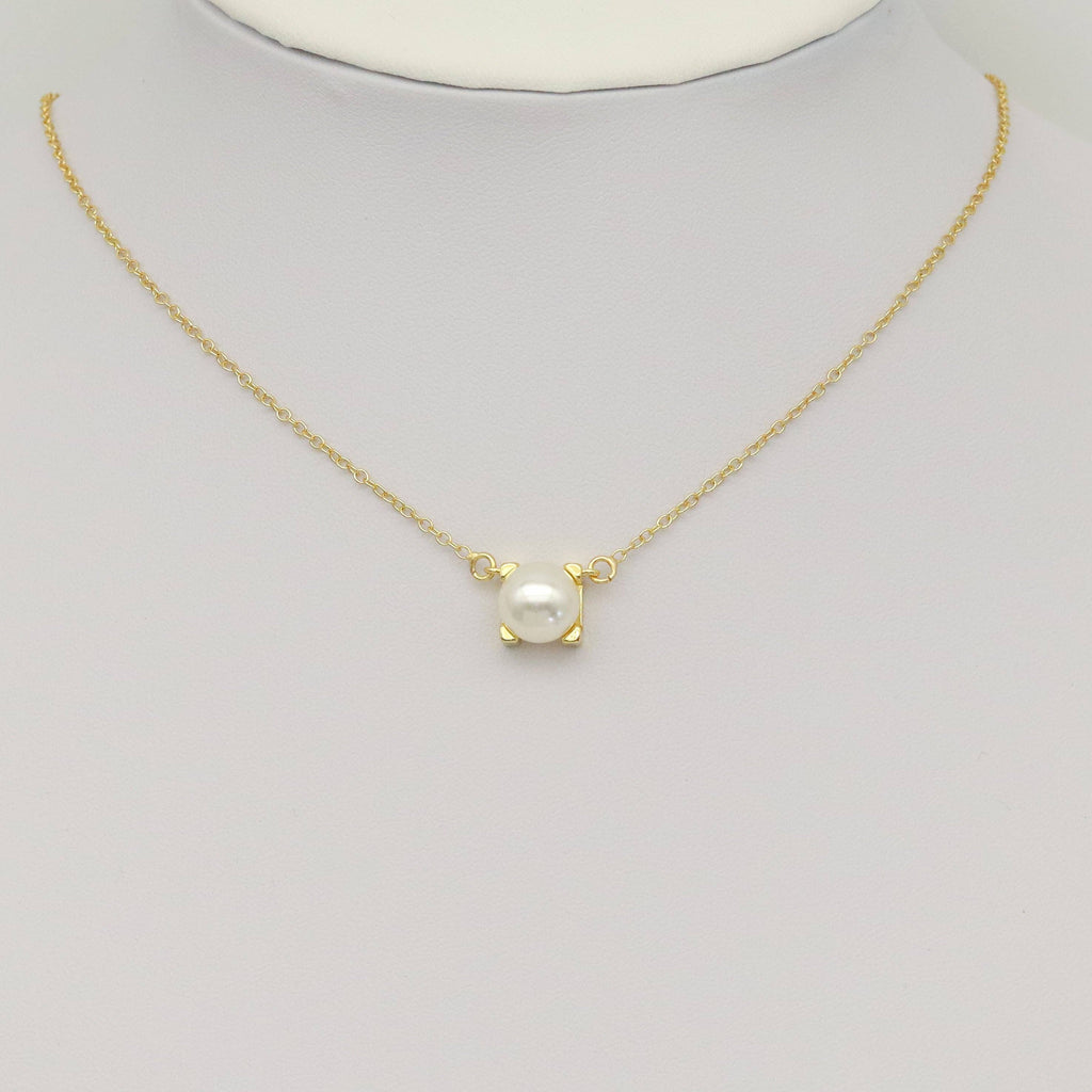White Pearl Connector Charm/Necklace, Sku#LK941