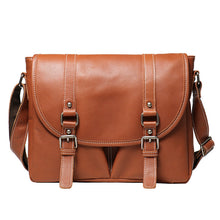Load image into Gallery viewer, Men's Full-Grain Leather Shoulder Bag – Large Capacity Crossbody Bag for Men