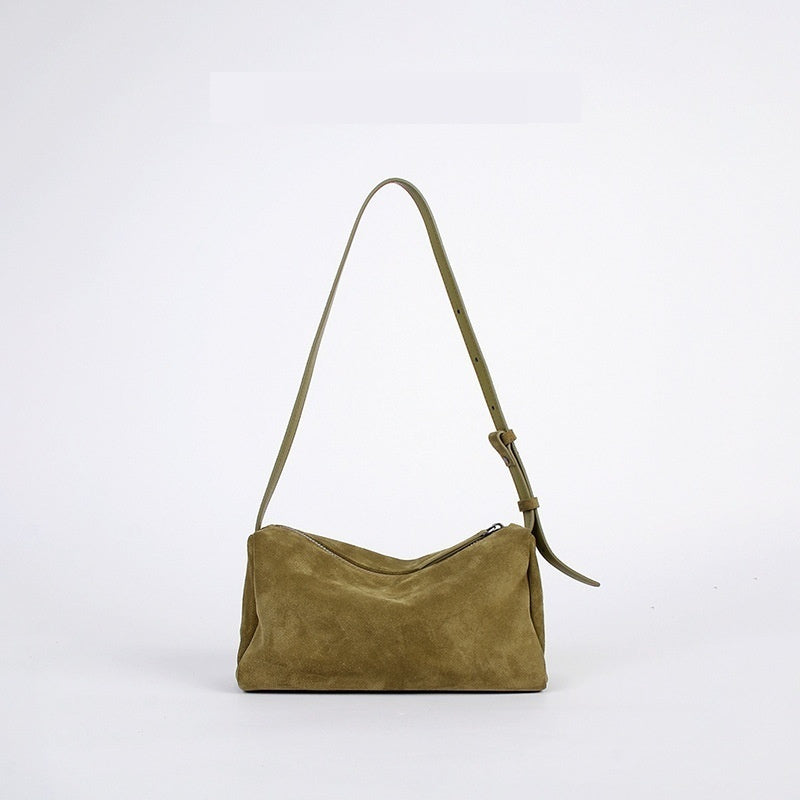 Premium Full-Grain Leather Crossbody Bag - Minimalist Design Shoulder Bag for Women