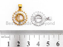 Load image into Gallery viewer, CZ Micro Pave Initial Letter L/ Letter M Charm/Pendent Beads