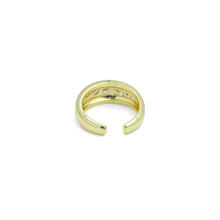 Load image into Gallery viewer, Gold Silver Swirled Diamond CZ Adjustable Ring, Sku#A342