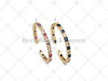 Load image into Gallery viewer, Big CZ Micropave Heart Round Teardrop Oval Bangle Bracelet, 18K Gold Filled Cuff Bracelet, Fashion Jewelry, Sku#LK486