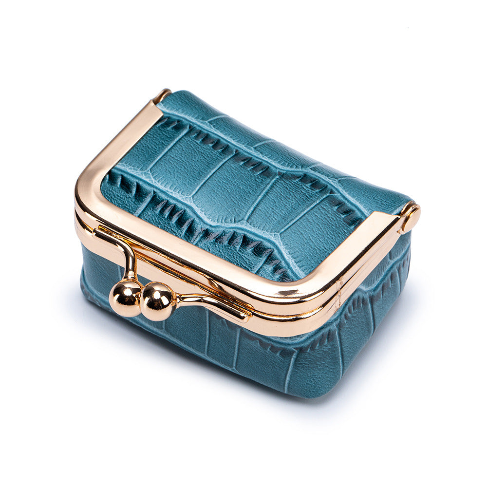 Japanese Leather Coin Wallet with Crocodile Pattern - Genuine Cowhide Wallet for Women