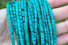 Load image into Gallery viewer, High Quallity Genuine Heishi Chinese Turquoise Beads, 3mm Blue Turquoise Tube Spacer Beads, 15.5'' Full Strand, SKU#U1226