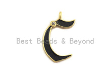 Load image into Gallery viewer, Enamel pave alphabet letter, Alphabet Charms, Initial Alphabet Letters, Custom Naming Pendants, Initial Letter c Pendant, 14x23mm,sku#B123