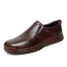 Load image into Gallery viewer, Men's Low-Top Slip-On Cowhide Leather Casual Shoes