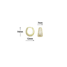 Load image into Gallery viewer, Gold Silver CZ Oval Shape Hoop Earrings, Sku#A474
