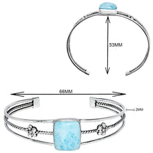 Load image into Gallery viewer, Premium Quality Natural Larimar Cuff Bangle Bracelet B-1012 37-EB10395