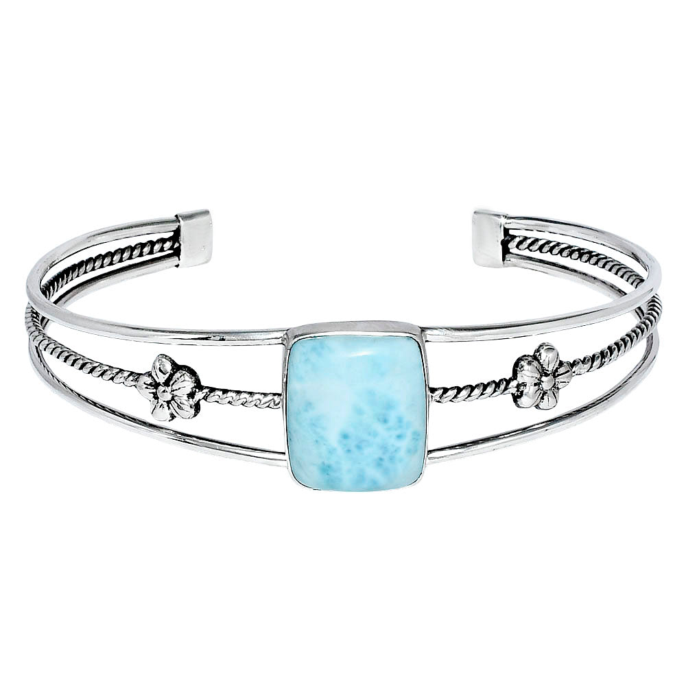 Premium Quality Natural Larimar Cuff Bangle Bracelet B-1012 37-EB10395