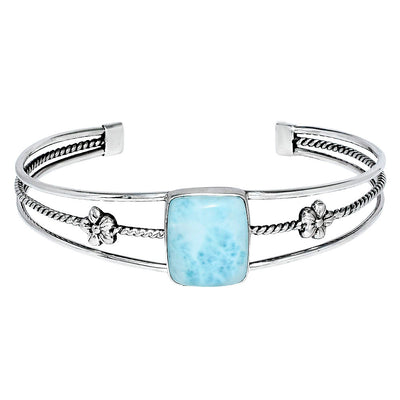 Premium Quality Natural Larimar Cuff Bangle Bracelet B-1012 37-EB10395