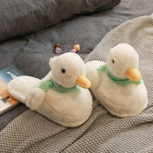 Load image into Gallery viewer, Women's Cute Duck Cartoon Slippers - Cozy Furry Non-Slip Indoor House Shoes