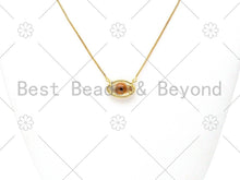 Load image into Gallery viewer, Colorful Evil Eye Shape Pendant/Charm, 18K Gold Filled Glass Quartz Charm, Necklace Bracelet Charm Pendant,13x20mm,Sku#LK393