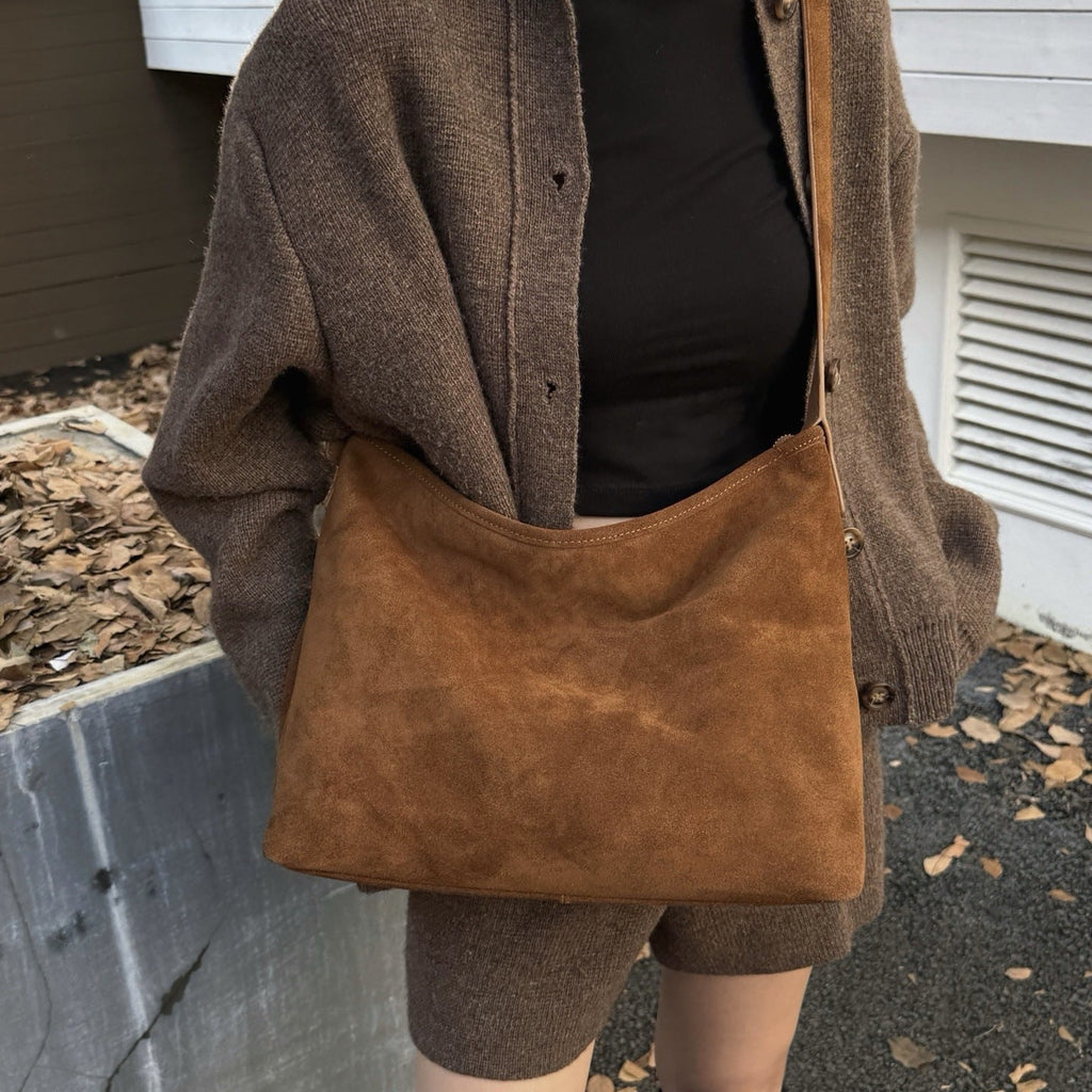 Matte Suede Bucket Bag
