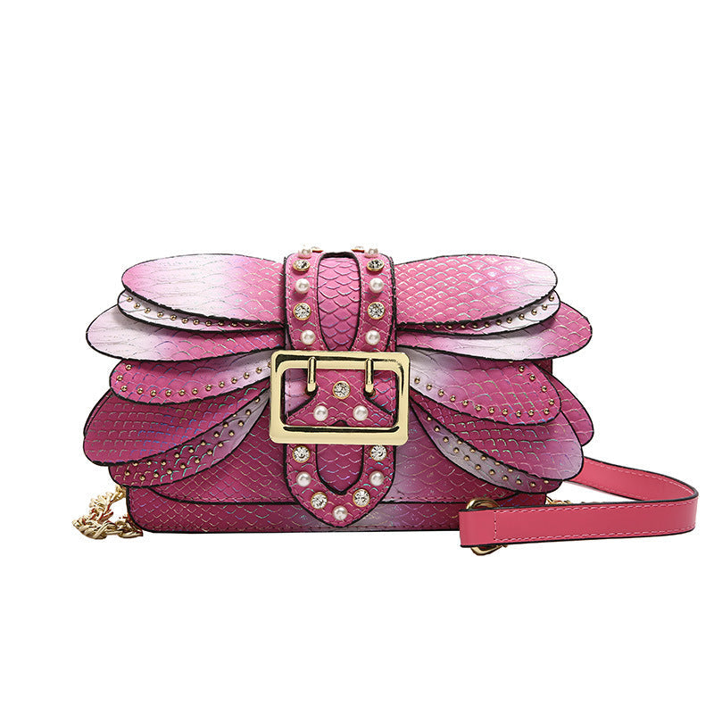 Studded Chain Shoulder Crossbody Bag for Women | PU Leather Streetwear Purse