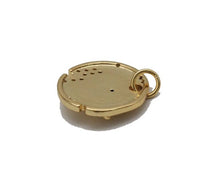 Load image into Gallery viewer, Gold CZ Bee Honeycomb On Round Coin Charm, Sku#LX89