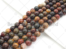 Load image into Gallery viewer, Quality Genuine NEW Red Brown Picasso Jasper Smooth Round Beads, 6mm/8mm/10mm/12mm Picasso Jasper Beads, 15.5'' Full Strand, SKU#U1162