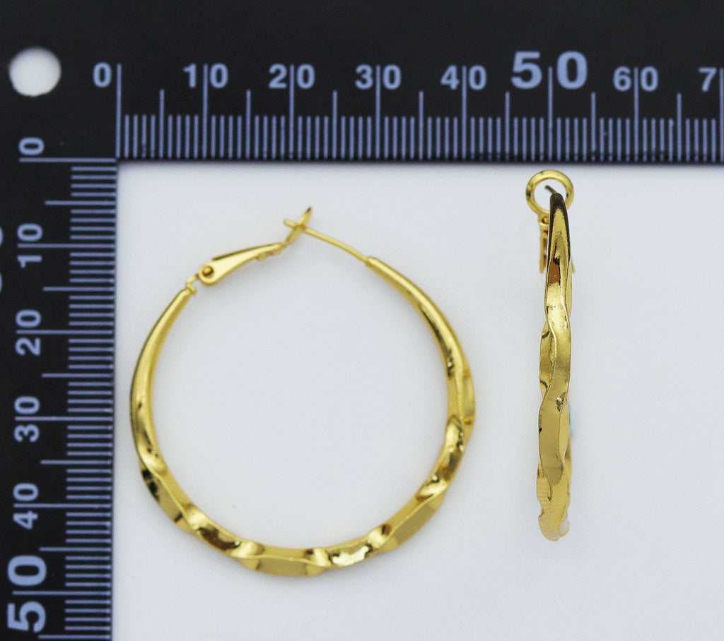 Round Ring Huggie Hoop Earrings, Sku#B195